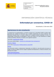 Informacion cientifica Coronavirus, Covid-19 enero 2021