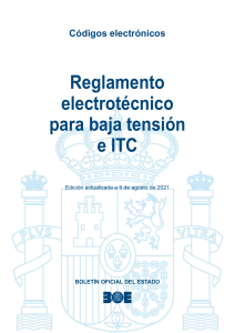 BOE-326 Reglamento electrotecnico para baja tension e ITC