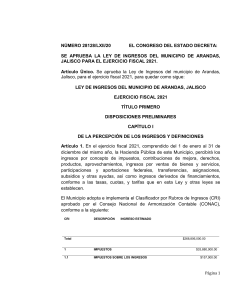 Ley de Ingresos del Municipio de Arandas, Jalisco para el ejercicio fiscal  2021 (1)