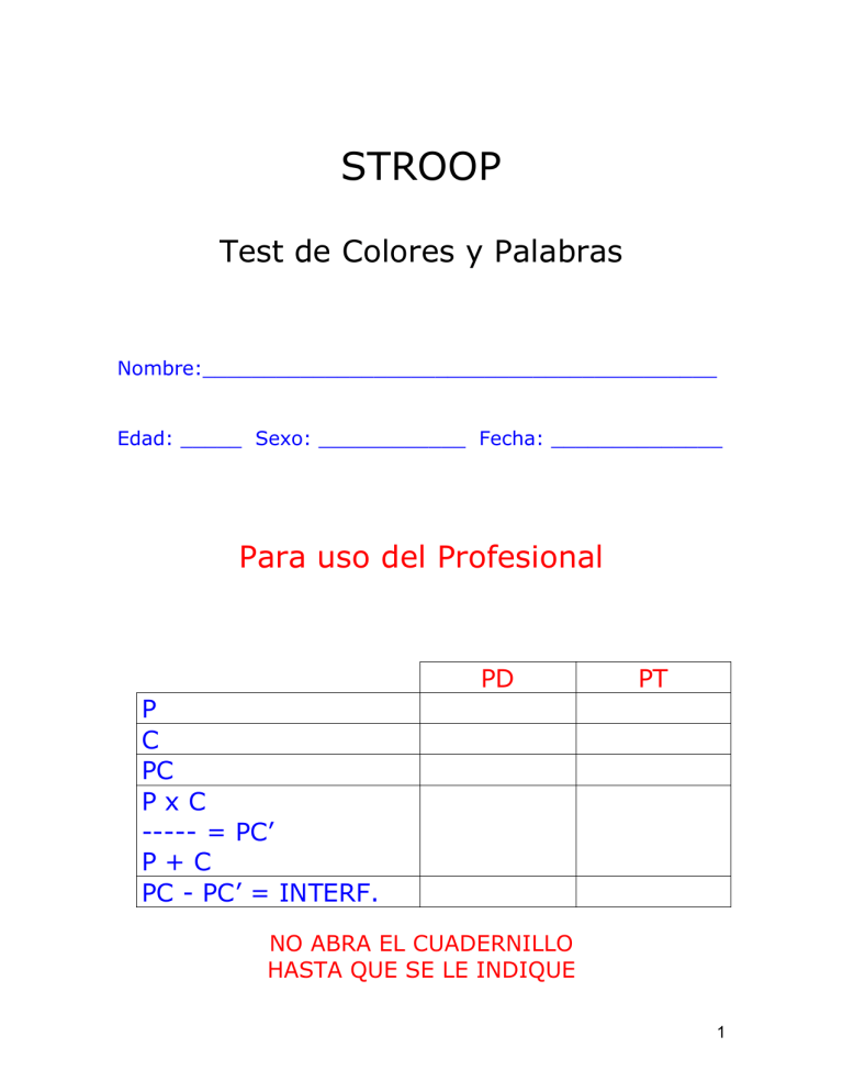 Plantilla Stroop 2445