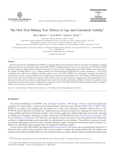 2010 The Oral Trail Making Test - Effects of age and concurrent validity
