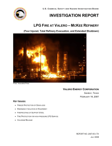 Valero Refinery LPG Fire Investigation Report