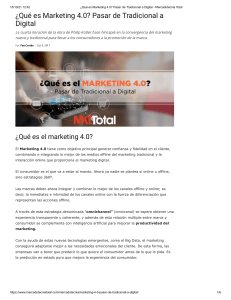 ¿Qué es Marketing 4.0  Pasar de Tradicional a Digital - Mercadotecnia Total