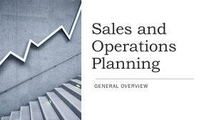 S&OP - Propuesta de caso para una simulación de Sales and Operations Planning