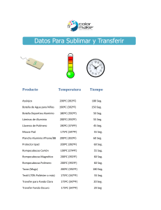 Tiempos y Temperaturas Para Sublimar