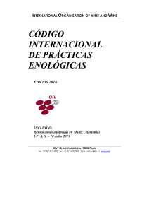 código internacional de prácticas enológicas