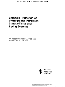 API - 632 - 1996 - Cathodic Protection of Underground Petroleum Storage Tanks And Piping Systems