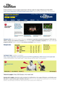 Cobertura del diario británico The Guardian sobre los Juegos Olímpicos de Tokio