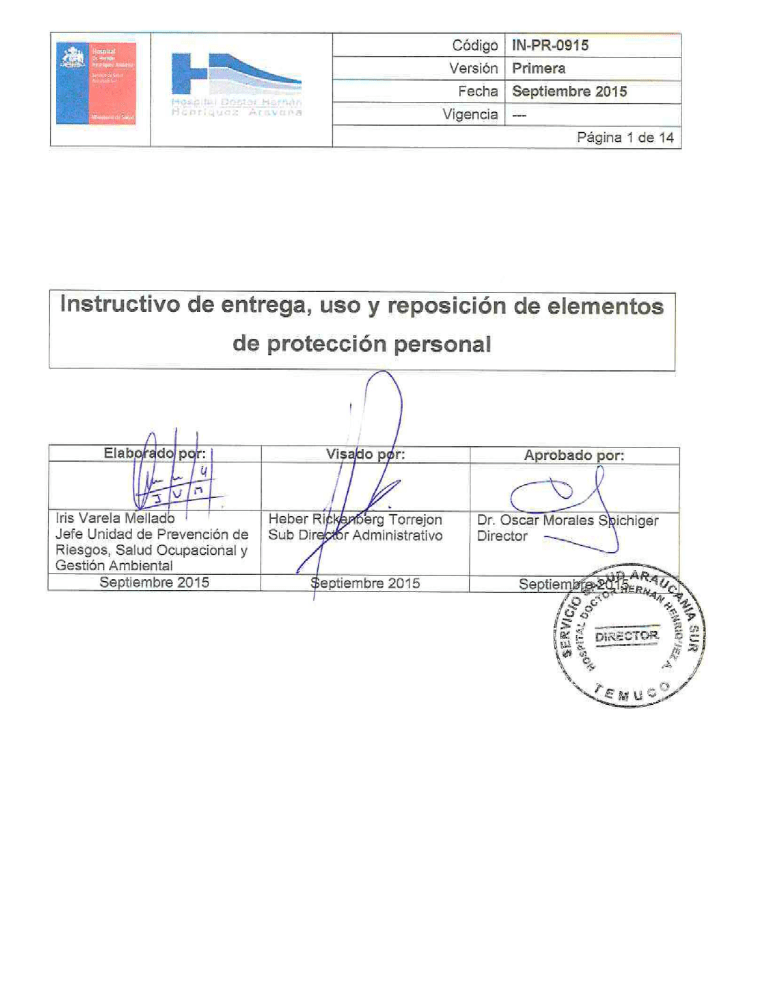 Procedimiento Entrega Y Uso Epp