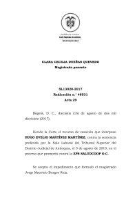 SENTENCIA CORTE SUPREMA DE JUSTICIA SALA LABORAL - SL13020-2017S - BUENA DRA NATHALIA HERNANDEZ - DISPONIBILIDAD - OCTUBRE 24 DE 2021