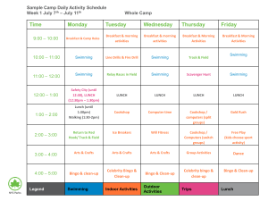 Free Download Camp Daily Activity Schedule Template PDF