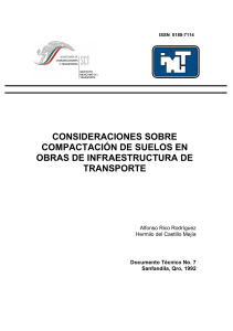 CONSIDERACIONES SOBRE COMPACTACIÓN DE SUELOS EN OBRAS DE INFRAESTRUCTURA DE TRANSPORTE