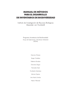 MANUAL DE MÉTODOS PARA EL DESARROLLO DE INVENTARIOS DE BIODIVERSIDAD