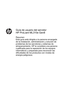 HPE c03514412 Guía de usuario del servidor HP ProLiant ML310e Gen8