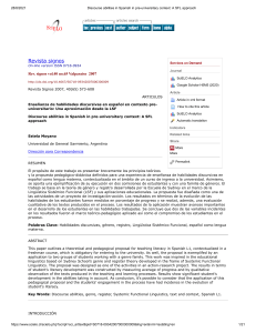 Discourse abilities in Spanish in pre-universitary context  A SFL approach