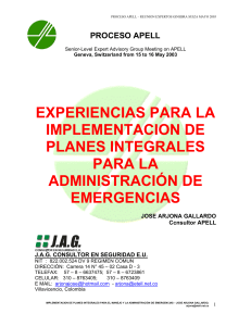 INTERACCION PLANES DE EMERGENCIA APELL 2003