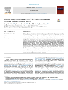 Kinetics, adsorption and desorption of Cd(II) and Cu(II) on natural