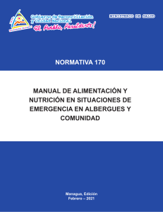 MINSA - Normativa 170 Alimentación y Nutrución en Emergencias