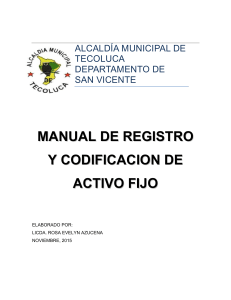 5. MANUAL DE REGISTRO Y CODIFICACIÓN DE ACTIVO FIJO
