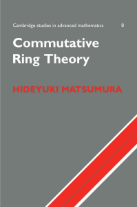 Commutative Ring Theory - H. Matsumura