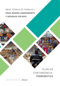 Plan de Contingencia — Terremotos — Mesa Técnica de Trabajo I — Agua Segura, Saneamiento y Residuos Sólidos
