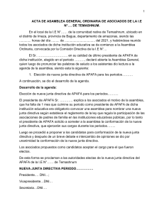 ACTA DE ASAMBLEA GENERAL ORDINARIA DE ASOCIADOS DE LA I