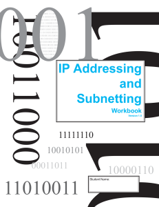IP Addressing and Subnetting Workbook - Student Version 1 5