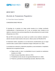 Resumen de decisión de tratamiento psiquiátrico en caso de riesgo de Suicidio