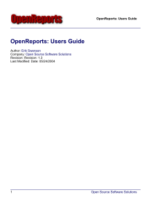 OpenReports Users Guide