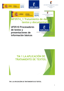 TM 1 UF0510 Procesadores de textos