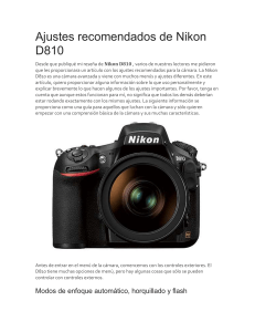 Ajustes recomendados de Nikon D810
