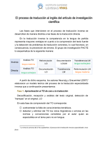 La traducción del artículo de investigación científica al inglés