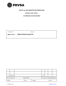 PDVSA - Manuel de Procesos. Tambores Separadores