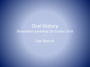 oral history dissertation lecture