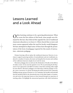 Chapter eleven Lessons Learned and a Look Ahead