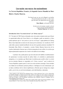 Una nacion dos nacionalismos La Tercera Republica Francia y la IIGM en Marc Bloch y Charles Maurras articulo