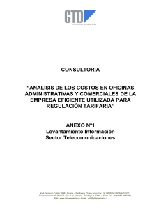 “ANALISIS DE LOS COSTOS EN OFICINAS adminsitrativas y comerciales de la empresa eficiente  rilizada para regulacion tarifaria