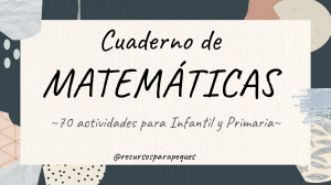 Cuaderno de  MATEMÁTICAS