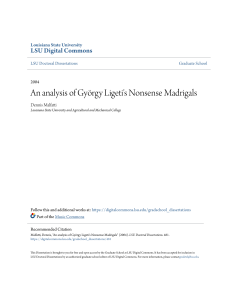 An analysis of György Ligetis Nonsense Madrigals