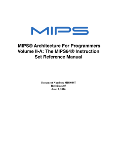 MIPS Architecture MIPS64 InstructionSet  AFP P MD00087 06.05