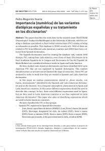 Importancia (numérica) de las variantes diatópicas españolas y su tratamiento en los diccionarios- Mogorrón Huerta