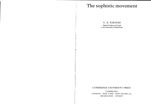 The sophistic movement, G. B. Kerferd