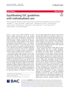 Equilibrating SSC guidelines with individualized care 