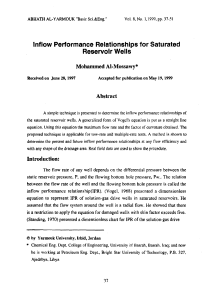 lnflow Performance Relationships for Saturated Reservolr Wells, Mohammed AI-Mossawy, 1997, 15 pg