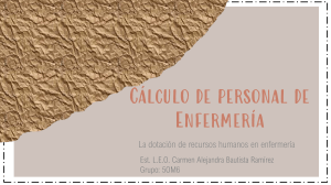 Calculo de personal de enfermería