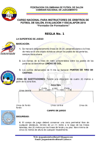 1 - DOCUMENTO UNIFICACION REGLAS DE  JUEGO FECOLFUTSALON 2019