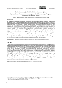 FItorremediación de aguas residuales domésticas utilizando las especies de Eichhornia crassipes Nymphoides humboldtiana y Nasturtium officinale