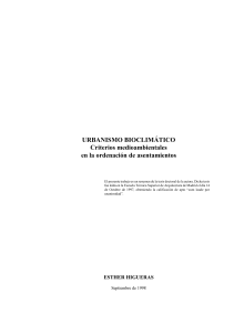 Urbanismo Bioclim&aacute;tico: Criterios Medioambientales