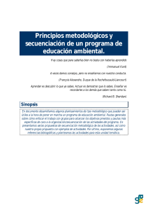 Principios metodologicos y secuenciación de un Programa de educación ambiental