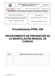PPRL-100 Proced. Manipulación manual cargas